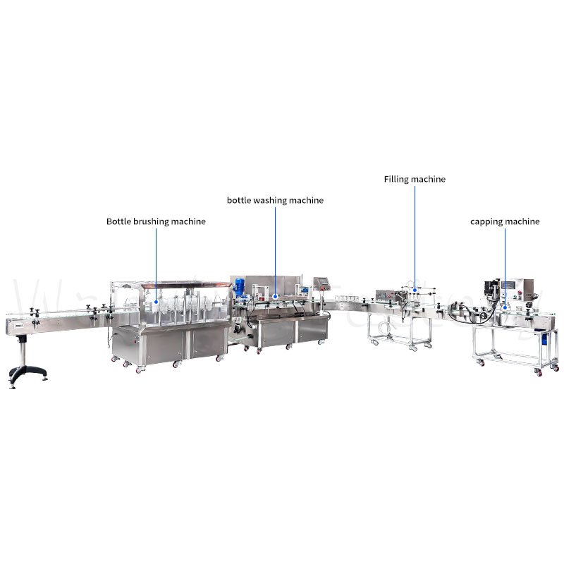 Brush Washing, Filling & Capping Machine