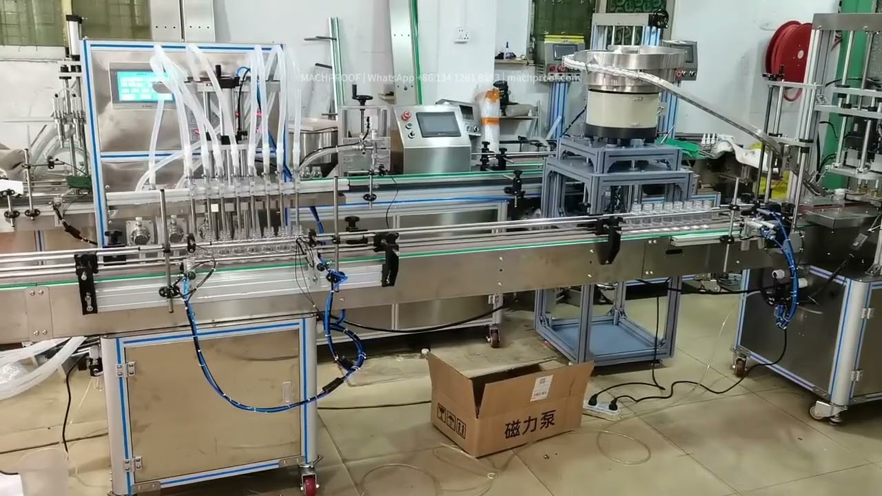 Liquid Filling & Capping Machine — 100 ml plastic bottle · magnetic pump · automatic